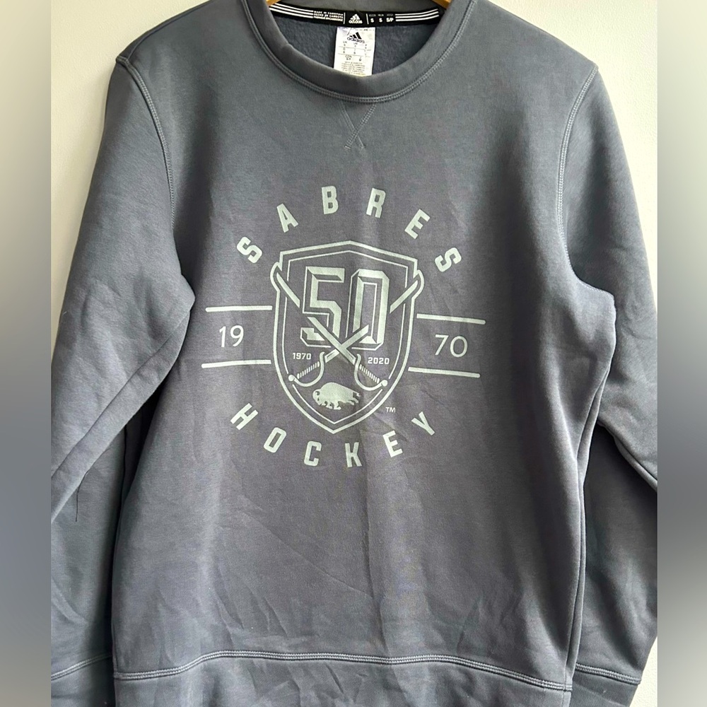 Buffalo Sabres mens small Adidas grey sweatshirt